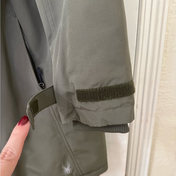 Spyder Olive Puffer Coat with Faux Fur Hood - Picture 2 of 7